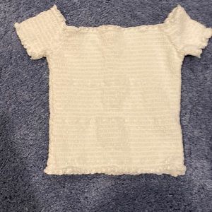 white ruffled hollister shirt